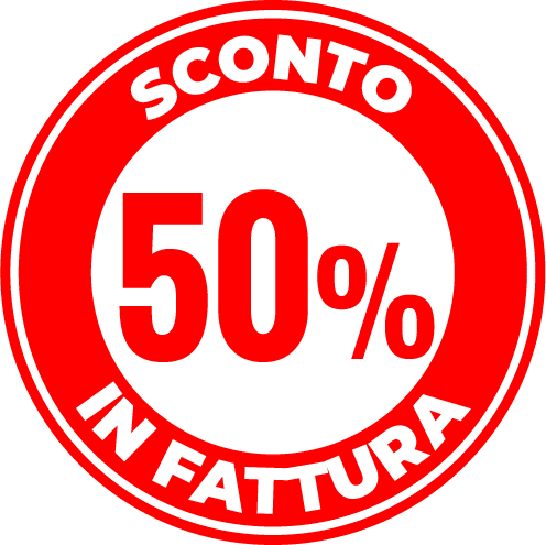 Sconto del 50 percento in fattura